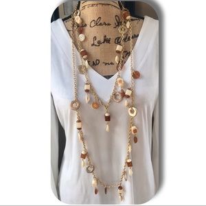 2 Vintage beaded dangle necklaces